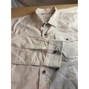 Men's Travis Mathew Light Gray Long Sleeve Button Down Dress Shirt -Size XL